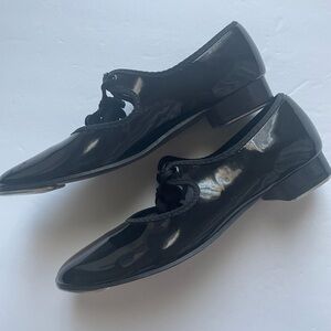 Vintage Girls Black Tap Shoes, Size 2